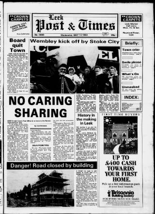cover page of Leek Post & Times published on May 13, 1992